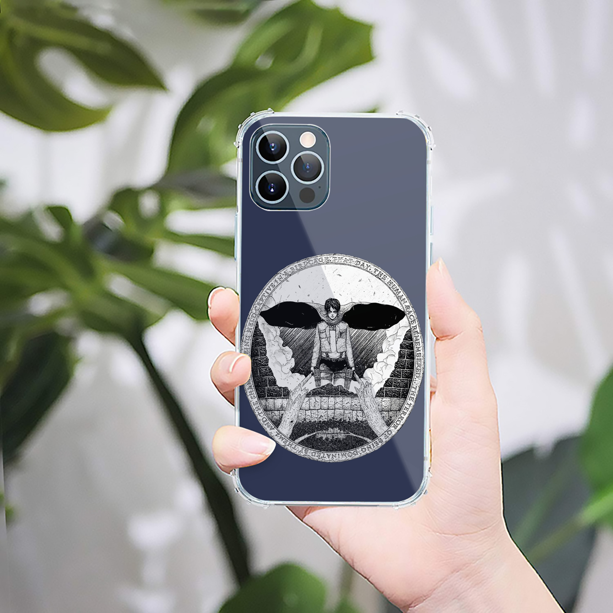 （画像用） 進撃の巨人 エレン･イェーガー Attack on Titan Eren Jäger 【iPhone 12シリーズ対応】透明スマホケース（クリアソフトケース）